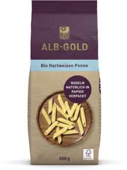 ALB-GOLD AG Bio Hartweizen Penne (Papier) 8 x 500g