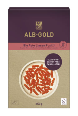 ALB-GOLD Bio Rote Linsen Fusilli 8 x 8 x 250g