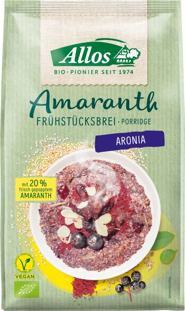 Allos Amaranth Frühstücksbrei Aronia 6 x 400g