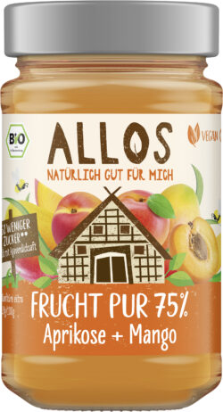 Allos Frucht Pur 75% Aprikose + Mango 6 x 250g