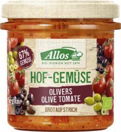 Allos Hof-Gemüse Brot-Aufstrich Olivers Olive Tomate 6 x 135g