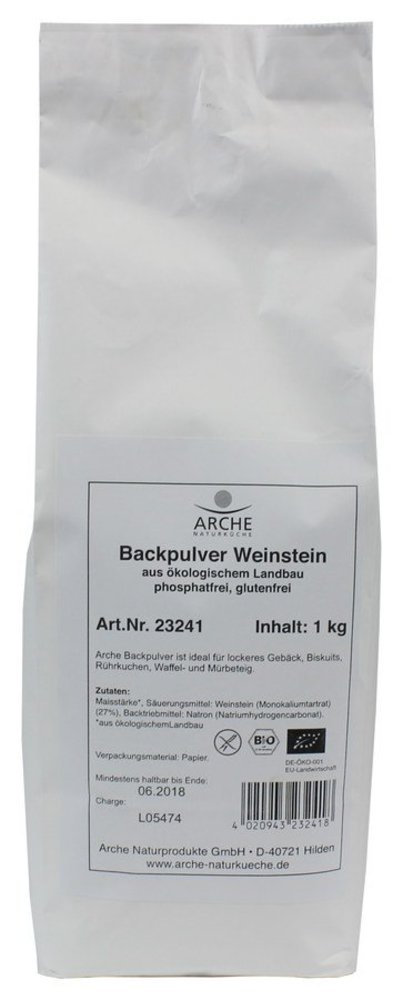 Arche Naturküche Weinstein Backpulver, glutenfrei 1kg