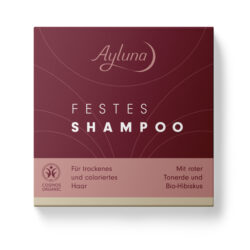 Ayluna Festes Shampoo für trockenes und coloriertes Haar mit roter Tonerde und Bio-Hibiskus 60g