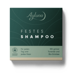 Ayluna Festes Shampoo für jeden Tag und jedes Haar mit grüner Tonerde und Bio-Grüntee 60g