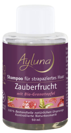 Ayluna Shampoo Zauberfrucht für strapaziertes Haar mit Bio-Granatapfel 50ml