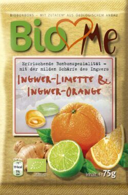 BIO loves Me Gefüllte Bio-Bonbons mit Ingwer-Limette & Ingwer-Orange Geschmack 15 x 75g