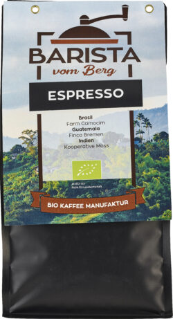 Barista vom Berg Bio Espresso 500 g - ganze Bohne 6 x 500g