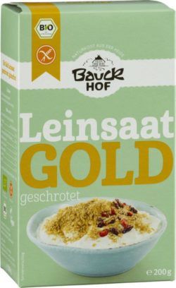 Bauckhof Gold-Leinsaat geschrotet glutenfrei Bio 6 x 200g