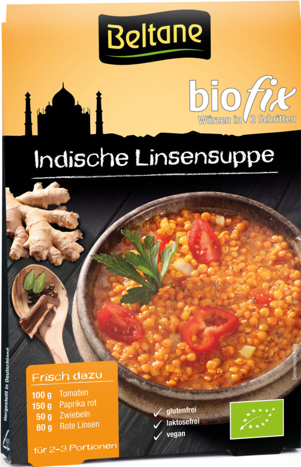 Beltane Biofix Indische Linsensuppe, vegan, glutenfrei, lactosefrei 10 x 19,8g