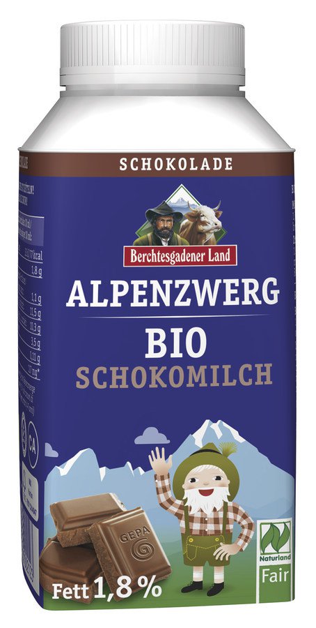 Berchtesgadener Land Alpenzwerg Bio-Schokomilch für Kinder 1,5% Fett 236ml