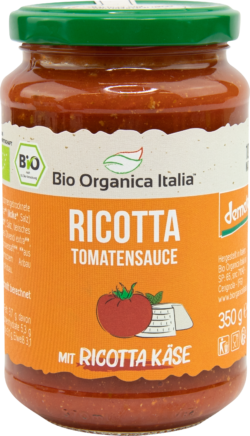 Bio Organica Italia Ricotta Tomatensauce mit Ricotta-Käse DEMETER 5 x 350g