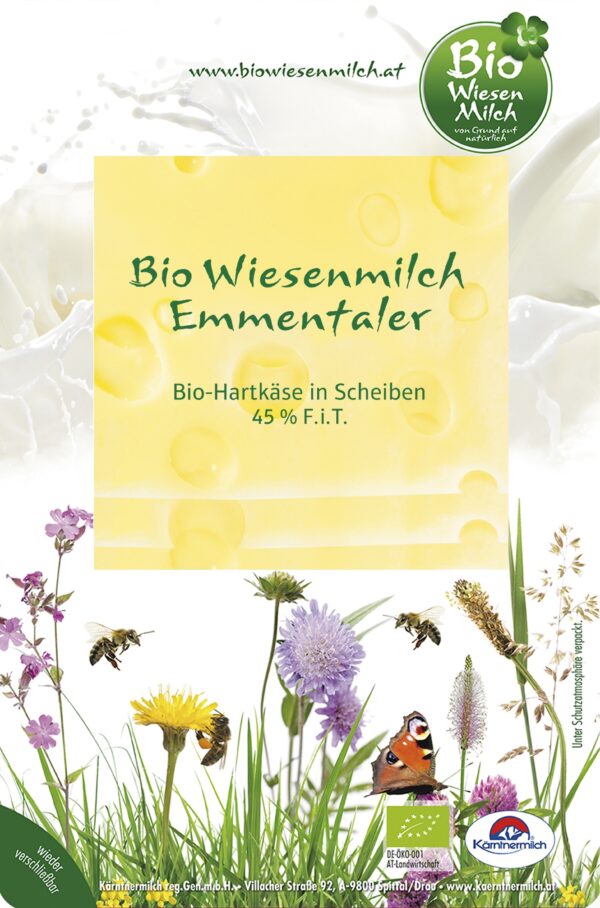 BioWiesenmilch Bio Wiesenmilch Emmentaler 45% F.i.T., 100g in Scheiben 10 x 100g