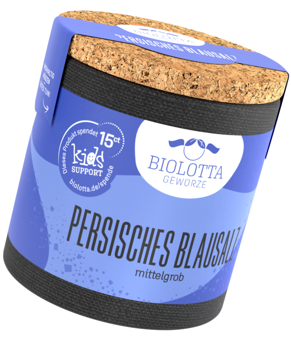 Biolotta Korkdose Persisches Blausalz, mittelgrob 4 x 100g