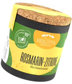 Biolotta Korkdose Rosmarin-Zitrone Bio-Gewürzsalz 4 x 55g