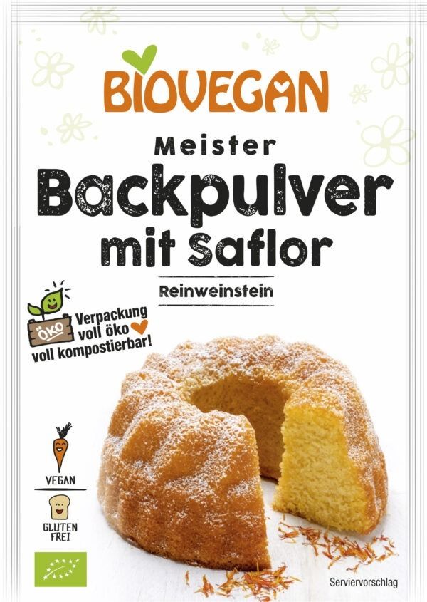 Biovegan Meister Backpulver mit Saflor, BIO 20 x 17g