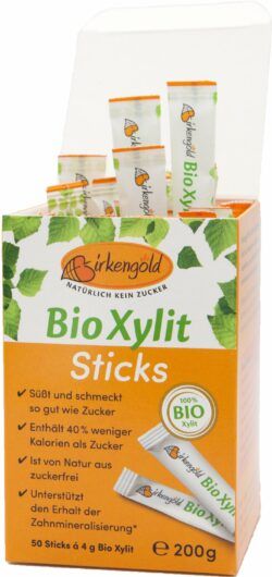 Birkengold Bio Xylit Sticks à 4g - 50 Stück im Karton 6 x 200g