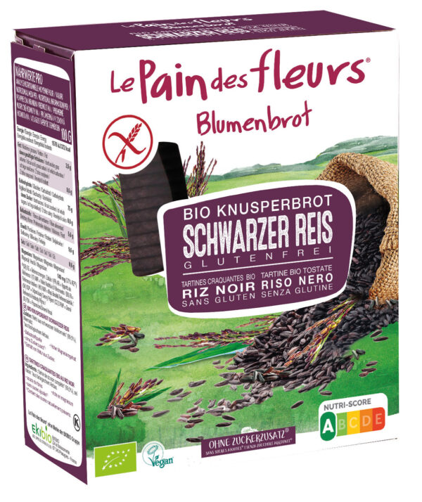 Blumenbrot Knusprige Bio Schwarzer Reis-Schnitten 6 x 150g