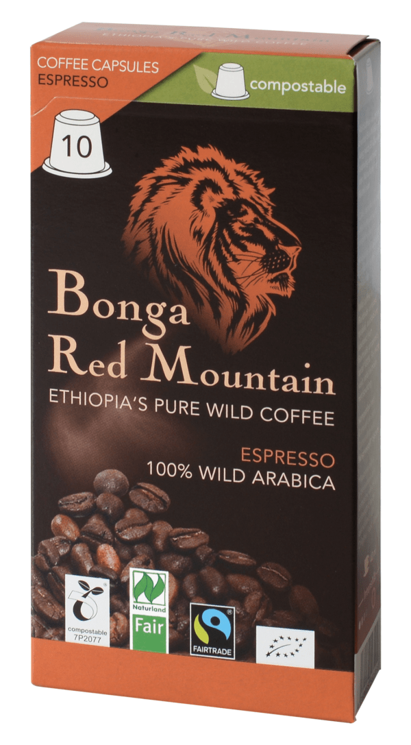 Bonga Red Mountain  Bonga Red Mountain, Kapseln, Espresso, kompatibel mit Nespresso® Machinen, kompostierbar 55g