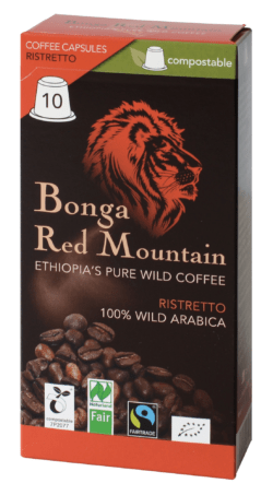 Bonga Red Mountain , Kapseln, Ristretto, kompatibel mit Nespresso® Machinen, kompostierbar 6 x 55g