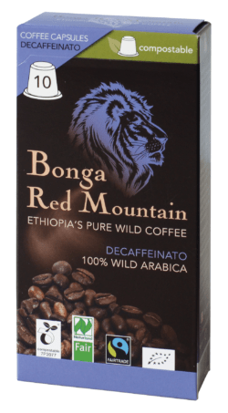 Bonga Red Mountain  Bonga Red Mountain, Kapseln, Decaffeinato, kompatibel mit Nespresso® Machinen, kompostierbar 6 x 55g
