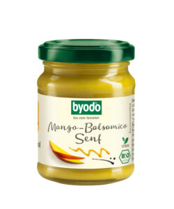 Byodo Mango-Balsamico Senf, 125 ml - fruchtiger Senf mit 17% Mango und feiner Senfnote 125ml