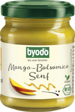 Byodo Mango-Balsamico Senf, 125 ml - fruchtiger Senf mit 17% Mango und feiner Senfnote 125ml