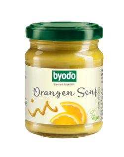 Byodo Orangen Senf, 125 ml - fruchtiger Senf mit Orange und feiner Senfnote 125ml