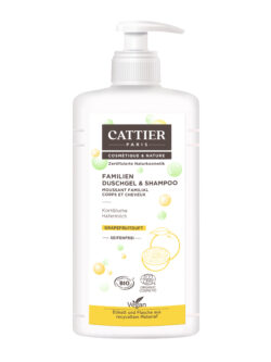 Cattier Paris Cattier Familien Duschgel & Shampoo Bio-Kornblume Bio-Hafermilch Grapefruitduft 500ml