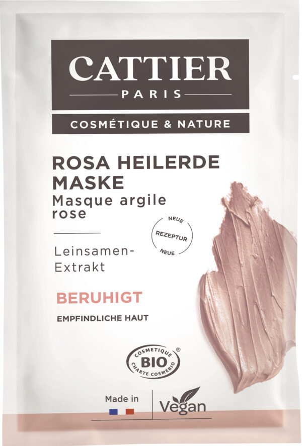 Cattier Paris Cattier Rosa Heilerde Maske mit Leinsamen Einmalanwendung - Masque Argile Rose 24 x 12,5ml