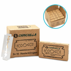 Chinchilla 50er-Pack Rasierklingen für Rasierhobel Rostfreie Ersatzklingen für Damen und Herren Rasierer 50g