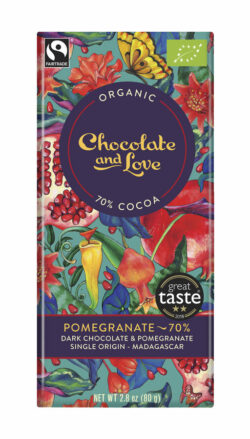 Chocolate And Love Pomegranate - 70% Dark Chocolate and Pomegranate 14 x 80g