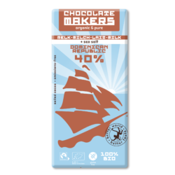 Chocolatemakers Bio Tres Hombres Tafel milch 40% mit Meersalz 10 x 80g