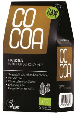 Cocoa Mandeln in roher veganer Schokolade 8 x 70g