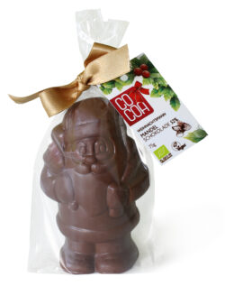Cocoa veganer Weihnachtsmann / Nikolaus in Mandelschokolade 52%raw & vegan 75g