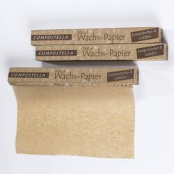 Compostella Naturwachs-Papier ist feuchtigkeitsabweisend, erdölfrei und kompostierbar