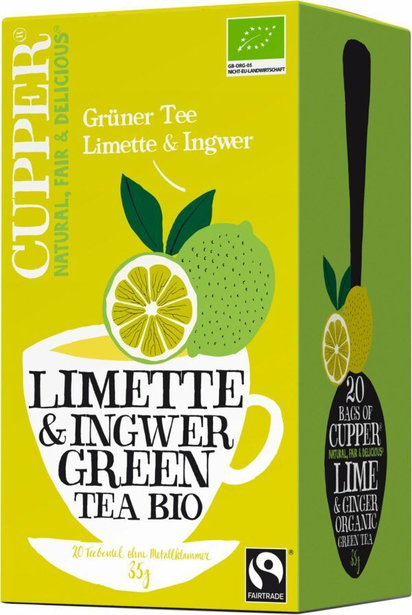 Cupper Grüner Tee Limette Ingwer 4 x 35g