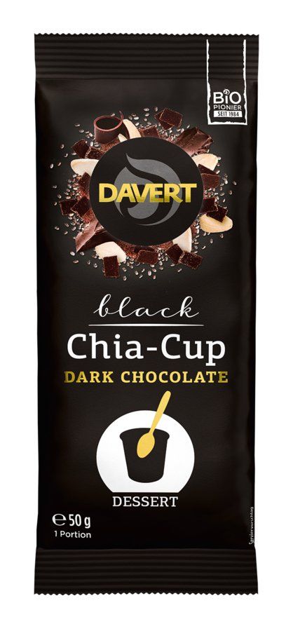 Davert Black Chia-Cup Dark Chocolate 12 x 50g