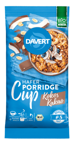 Davert Porridge-Cup Kokos-Kakao 8 x 65g