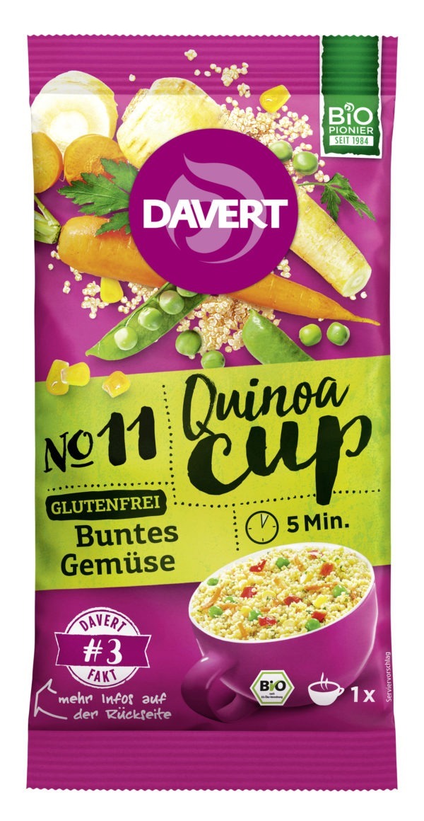 Davert Quinoa-Cup Buntes Gemüse Glutenfrei 8 x 65g