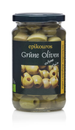 EPIKOUROS Grüne Oliven entsteint aus Griechenland 6 x 170g
