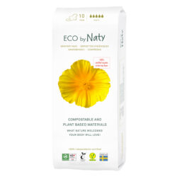 Eco by Naty Binden Nacht, 10 Stück. 100% Kompostierbare Materialien. Vegan. 16 x 10 Stück