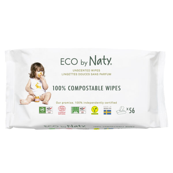 Eco by Naty Feuchttücher unparfümiert, 56 Stück je Packung 56stück