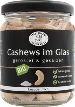 Eisblümerl Naturkost Cashews im Glas geröstet und gesalzen 6 x 125g