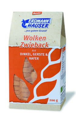 ErdmannHAUSER Getreideprodukte ErdmannHAUSER demeter Wolkenzwieback aus Dinkel, Gerste & Hafer 6 x 200g