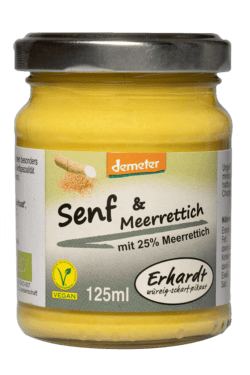 Erhardt würzig • scharf • pikant Demeter Senf&Meerrettich 6 x 125ml