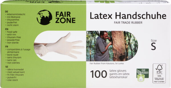 FAIR ZONE Einweghandschuhe Größe S - Fair Trade & FSC 10 x 100Stück