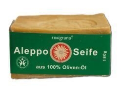 FINigrana® Naturkosmetik Aleppo Seife, reine Olive, 200g traditionell handgeschnitten, für alle Hauttypen 200g