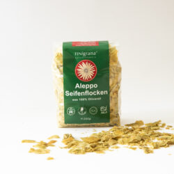 FINigrana® Naturkosmetik FINigrana Aleppo Seifenflocken, reine Olive, 250g in PE Tüte & Anwendungs Info 10 x 250g