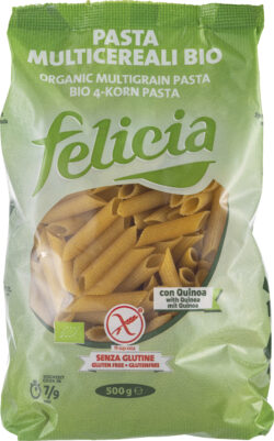 Felicia Bio Mais, Reis, Buchweizen und Quinoa Penne glutenfrei 12 x 500g