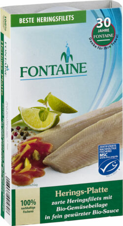 Fontaine Herings-Platte in Bio-Creme mit Bio-Gemüseeinlage 6 x 200g